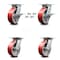Service Caster 6 Inch Poly on Cast Iron Caster Set with Roller Bearing 4 Swivel Lock 2 Brake SCC-35S620-PUR-RS-SLB-BSL-2-BSL-2 - alternate 1